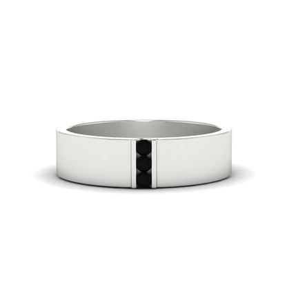 3 Stone Mens Flat Gemstone Band Fascinating Diamonds