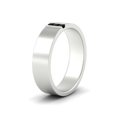 3 Stone Mens Flat Gemstone Band Fascinating Diamonds