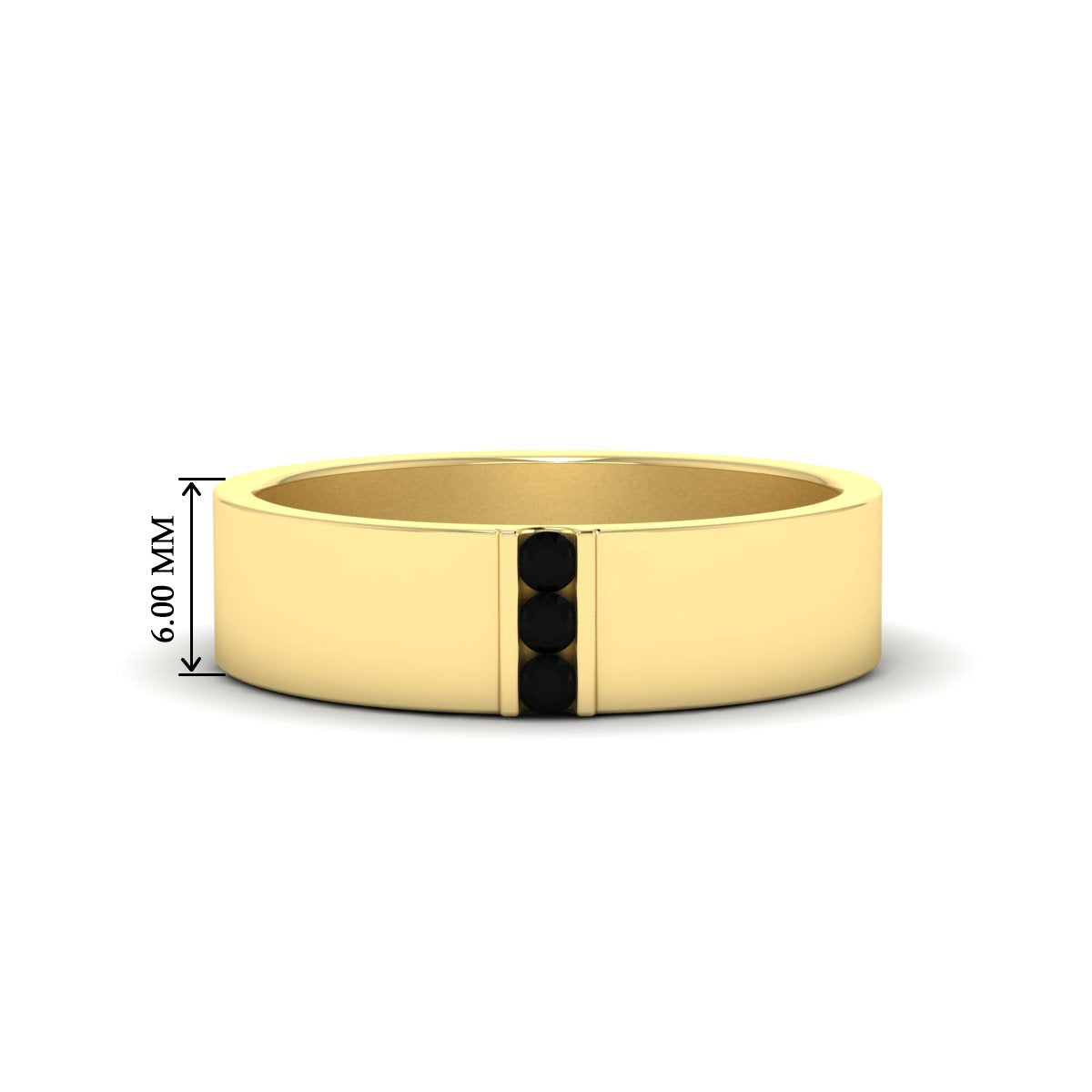 3 Stone Mens Flat Gemstone Band Fascinating Diamonds