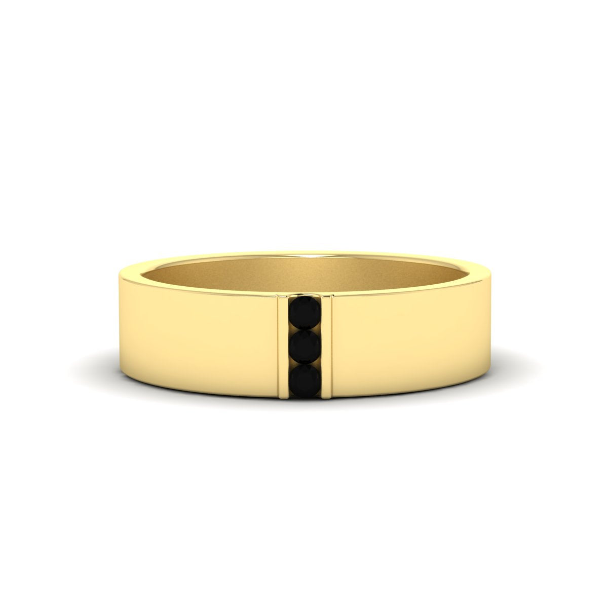 3 Stone Mens Flat Gemstone Band Fascinating Diamonds