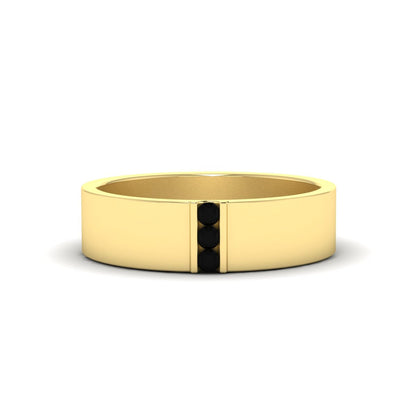 3 Stone Mens Flat Gemstone Band Fascinating Diamonds