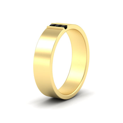 3 Stone Mens Flat Gemstone Band Fascinating Diamonds