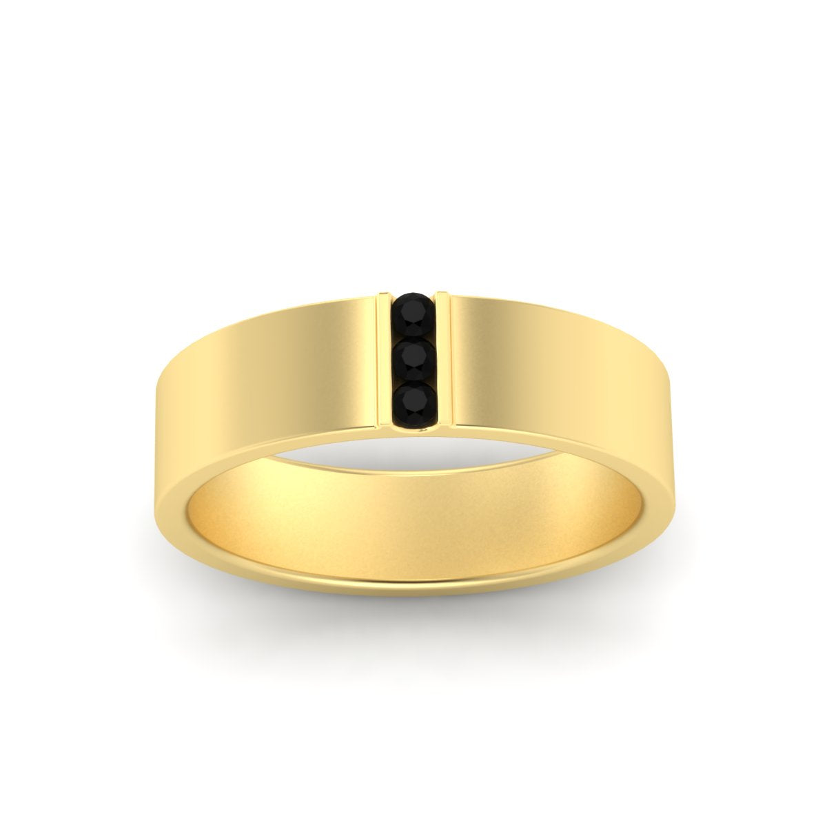 3 Stone Mens Flat Gemstone Band Fascinating Diamonds