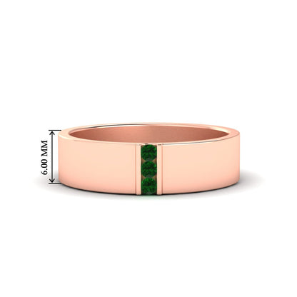 3 Stone Mens Flat Gemstone Band Fascinating Diamonds
