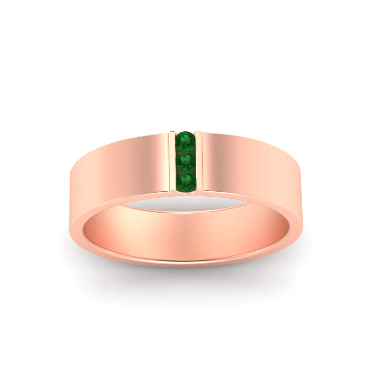 3 Stone Mens Flat Gemstone Band Fascinating Diamonds