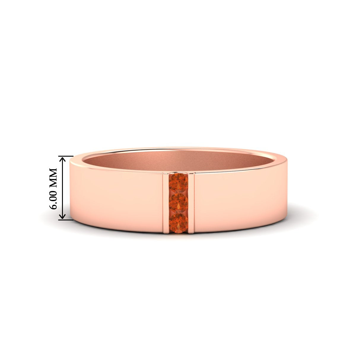 3 Stone Mens Flat Gemstone Band Fascinating Diamonds