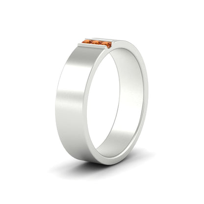 3 Stone Mens Flat Gemstone Band Fascinating Diamonds