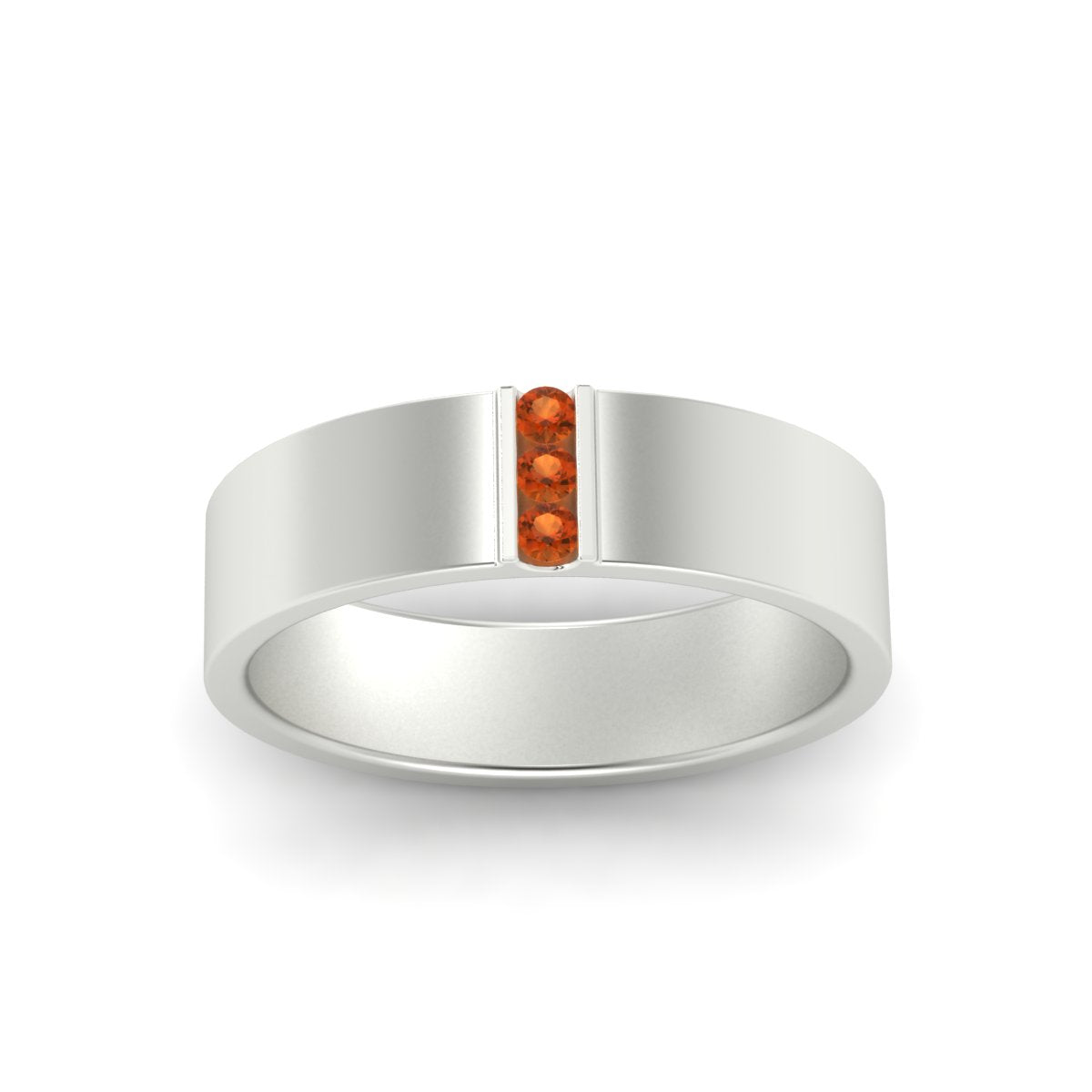 3 Stone Mens Flat Gemstone Band Fascinating Diamonds
