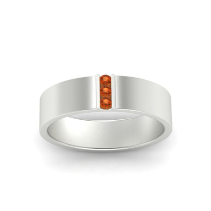 3 Stone Mens Flat Gemstone Band Fascinating Diamonds