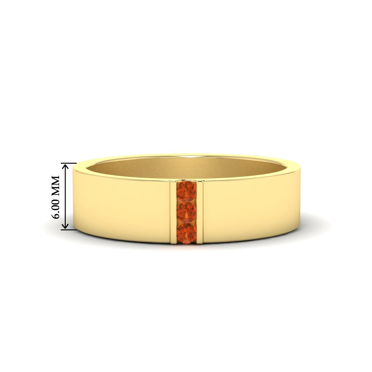 3 Stone Mens Flat Gemstone Band Fascinating Diamonds
