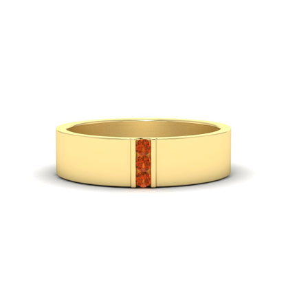 3 Stone Mens Flat Gemstone Band Fascinating Diamonds