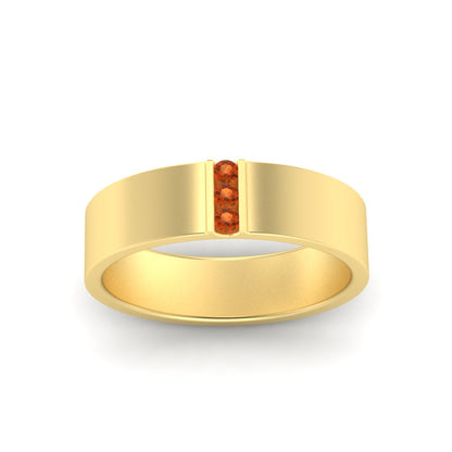 3 Stone Mens Flat Gemstone Band Fascinating Diamonds