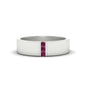 3 Stone Mens Flat Gemstone Band Fascinating Diamonds
