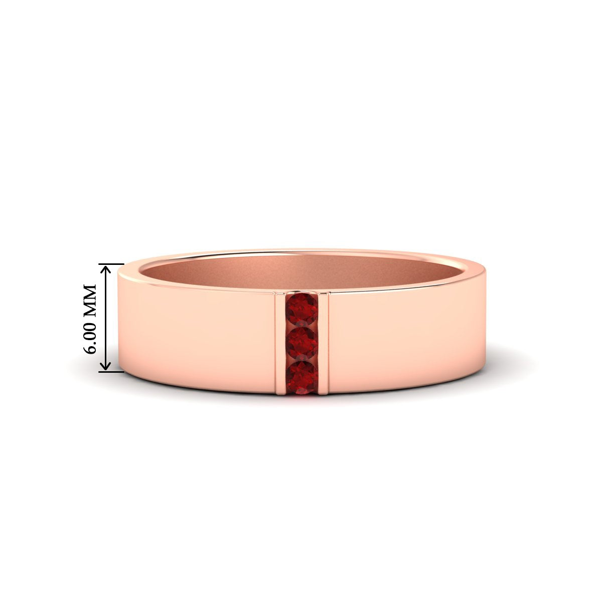 3 Stone Mens Flat Gemstone Band Fascinating Diamonds
