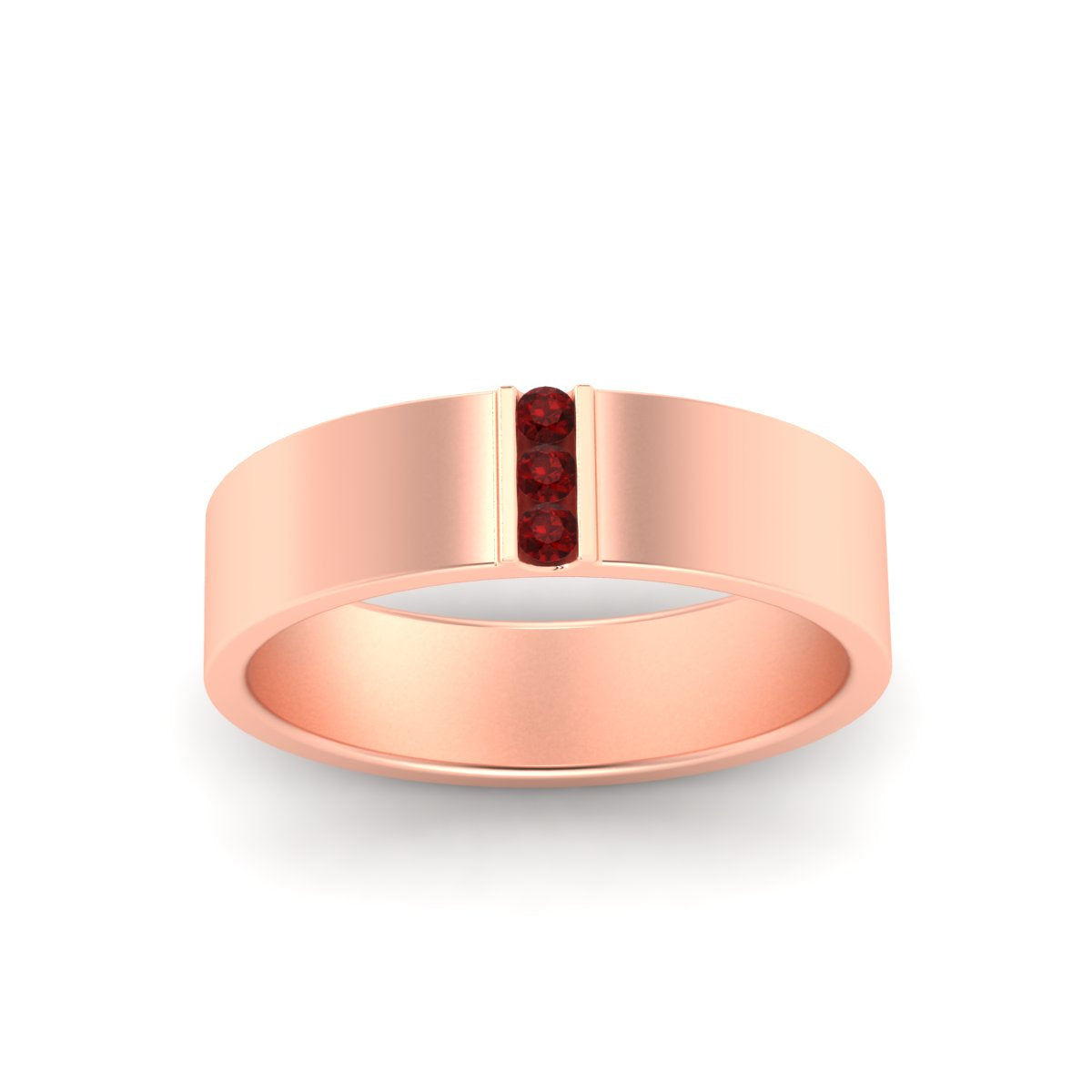 3 Stone Mens Flat Gemstone Band Fascinating Diamonds