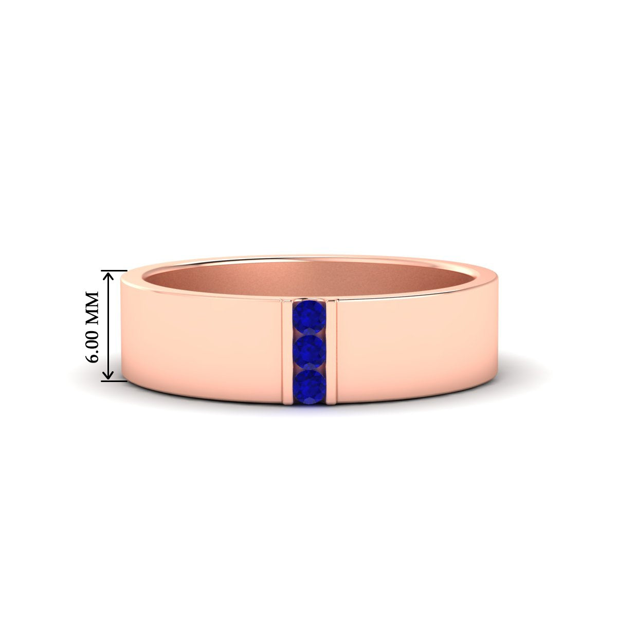 3 Stone Mens Flat Gemstone Band Fascinating Diamonds