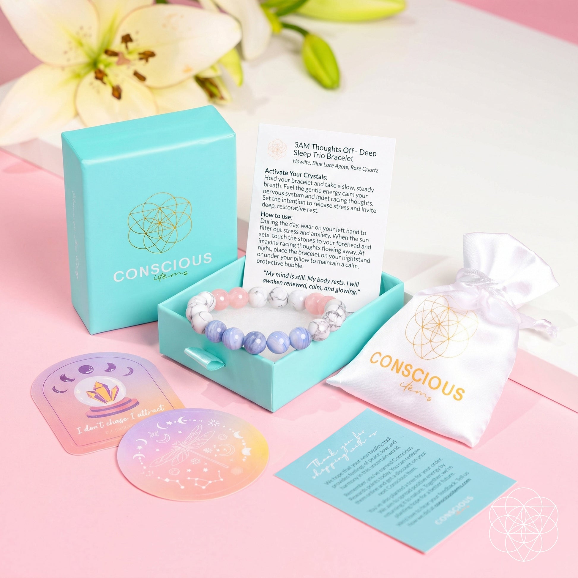 3AM Thoughts Off - Deep Sleep Trio Bracelet Conscious Items