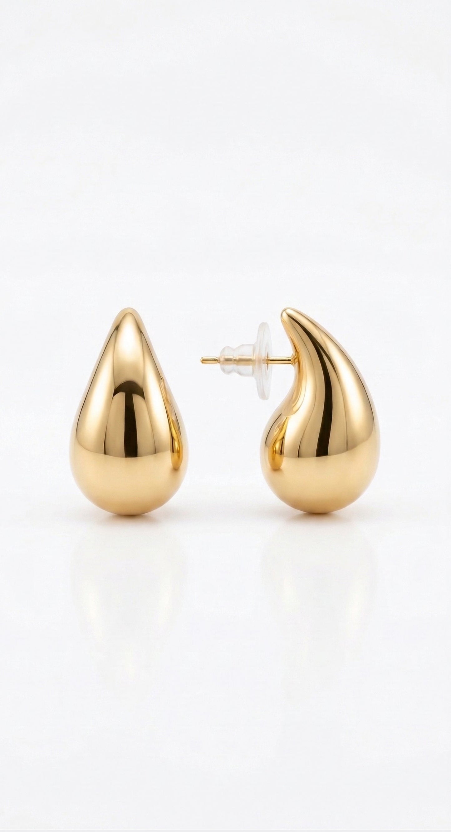 Gold Chunky Teardrop Earrings | Minimalist Waterdrop Statement | TinyLoverClothing Tinyloverclothing
