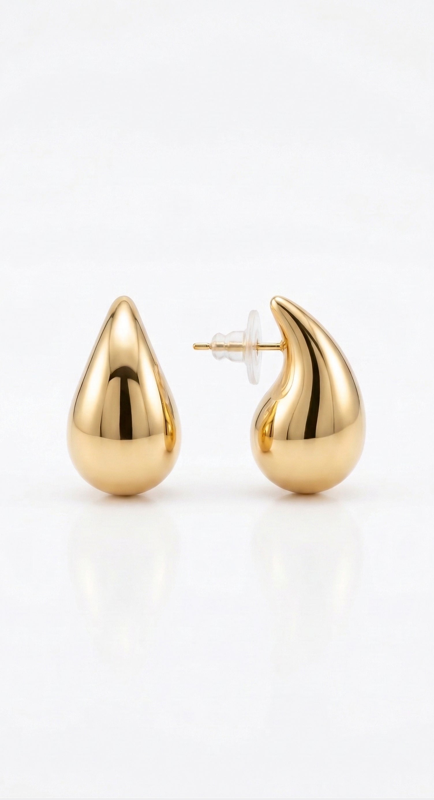 Gold Chunky Teardrop Earrings | Minimalist Waterdrop Statement | TinyLoverClothing Tinyloverclothing