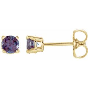 14K Yellow 4 mm Lab-Grown Alexandrite Earrings Ethereal Legacy Boutiques