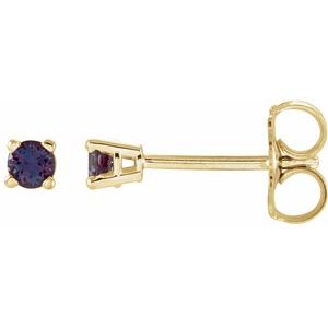 14K Yellow 2.5 mm Lab-Grown Alexandrite Earrings Ethereal Legacy Boutiques