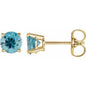 14K Yellow 5 mm Natural Blue Zircon Earrings Ethereal Legacy Boutiques