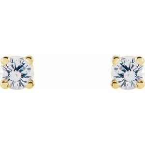 14K Yellow 2.5 mm Natural White Sapphire Earrings Ethereal Legacy Boutiques