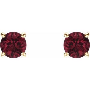 14K Yellow 5 mm Natural Mozambique Garnet Earrings Ethereal Legacy Boutiques