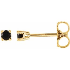 14K Yellow 2.5 mm Natural Black Onyx Earrings Ethereal Legacy Boutiques