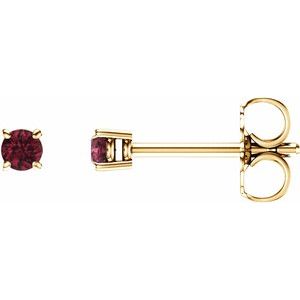14K Yellow 2.5 mm Natural Mozambique Garnet Earrings Ethereal Legacy Boutiques