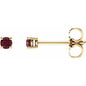 14K Yellow 2.5 mm Natural Mozambique Garnet Earrings Ethereal Legacy Boutiques