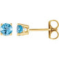 14K Yellow 4 mm Natural Sky Blue Topaz Earrings Ethereal Legacy Boutiques