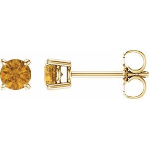 14K Yellow 4 mm Natural Citrine Earrings Ethereal Legacy Boutiques