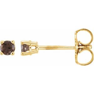 14K Yellow 2.5 mm Natural Smoky Quartz Earrings Ethereal Legacy Boutiques