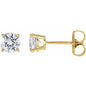 14K Yellow 5 mm Natural White Sapphire Earrings Ethereal Legacy Boutiques