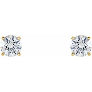 14K Yellow 5 mm Natural White Sapphire Earrings Ethereal Legacy Boutiques
