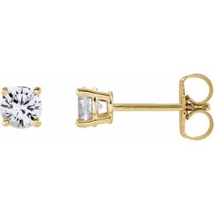 14K Yellow 4 mm Natural White Sapphire Earrings Ethereal Legacy Boutiques