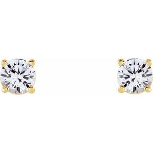 14K Yellow 4 mm Natural White Sapphire Earrings Ethereal Legacy Boutiques