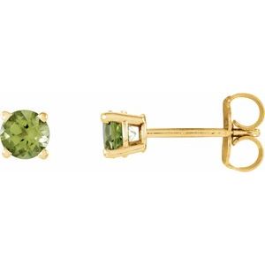 14K Yellow 4 mm Natural Peridot Earrings Ethereal Legacy Boutiques
