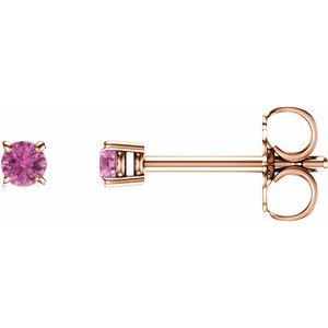 14K Rose 2.5 mm Natural Pink Sapphire Earrings Ethereal Legacy Boutiques