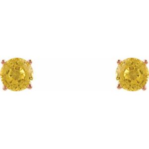 14K Rose 5 mm Natural Yellow Sapphire Earrings Ethereal Legacy Boutiques