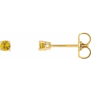 14K Yellow 2.5 mm Natural Yellow Sapphire Earrings Ethereal Legacy Boutiques