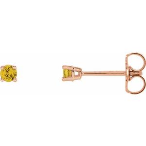 14K Rose 2.5 mm Natural Yellow Sapphire Earrings Ethereal Legacy Boutiques