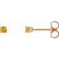 14K Rose 2.5 mm Natural Yellow Sapphire Earrings Ethereal Legacy Boutiques