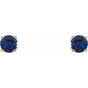 14K Rose 4 mm Natural Blue Sapphire Earrings Ethereal Legacy Boutiques