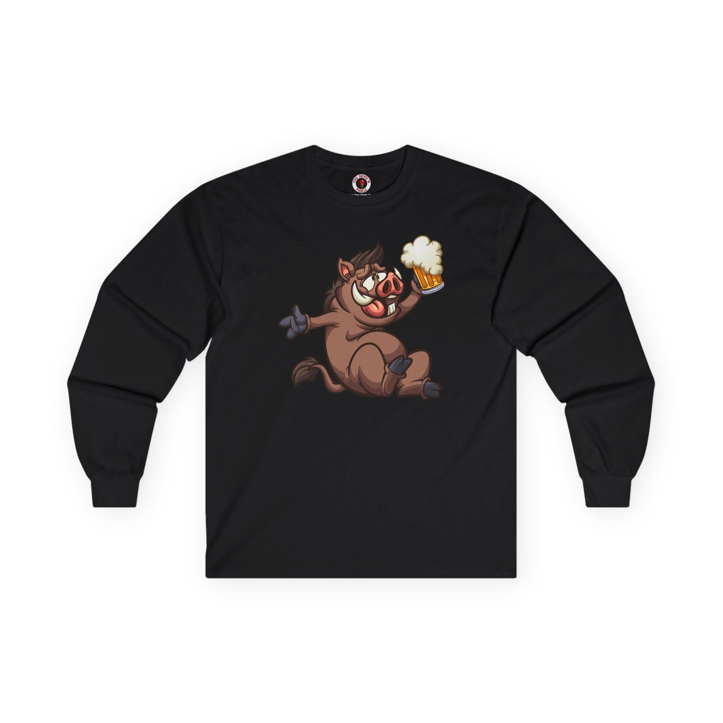 Beer Drinking Boar Long Sleeve Tee The Devil's Pickle