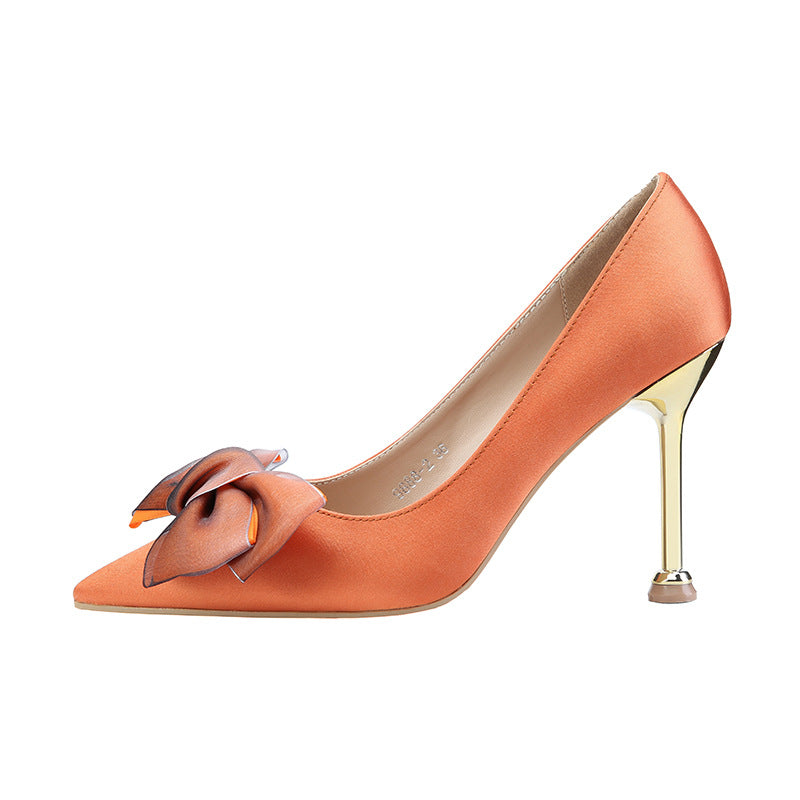 Sexy High Heels Stiletto Bow Women's Single Shoes See size chart under “more details” The Fashion Celestial