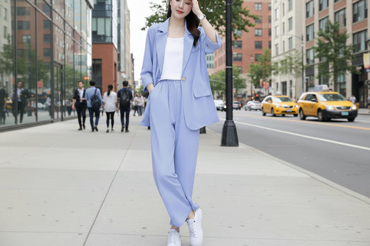 Long Sleeve Suit Jacket & Pants Two-Piece Set – 3 Colors, M–6XL FitiqueFit