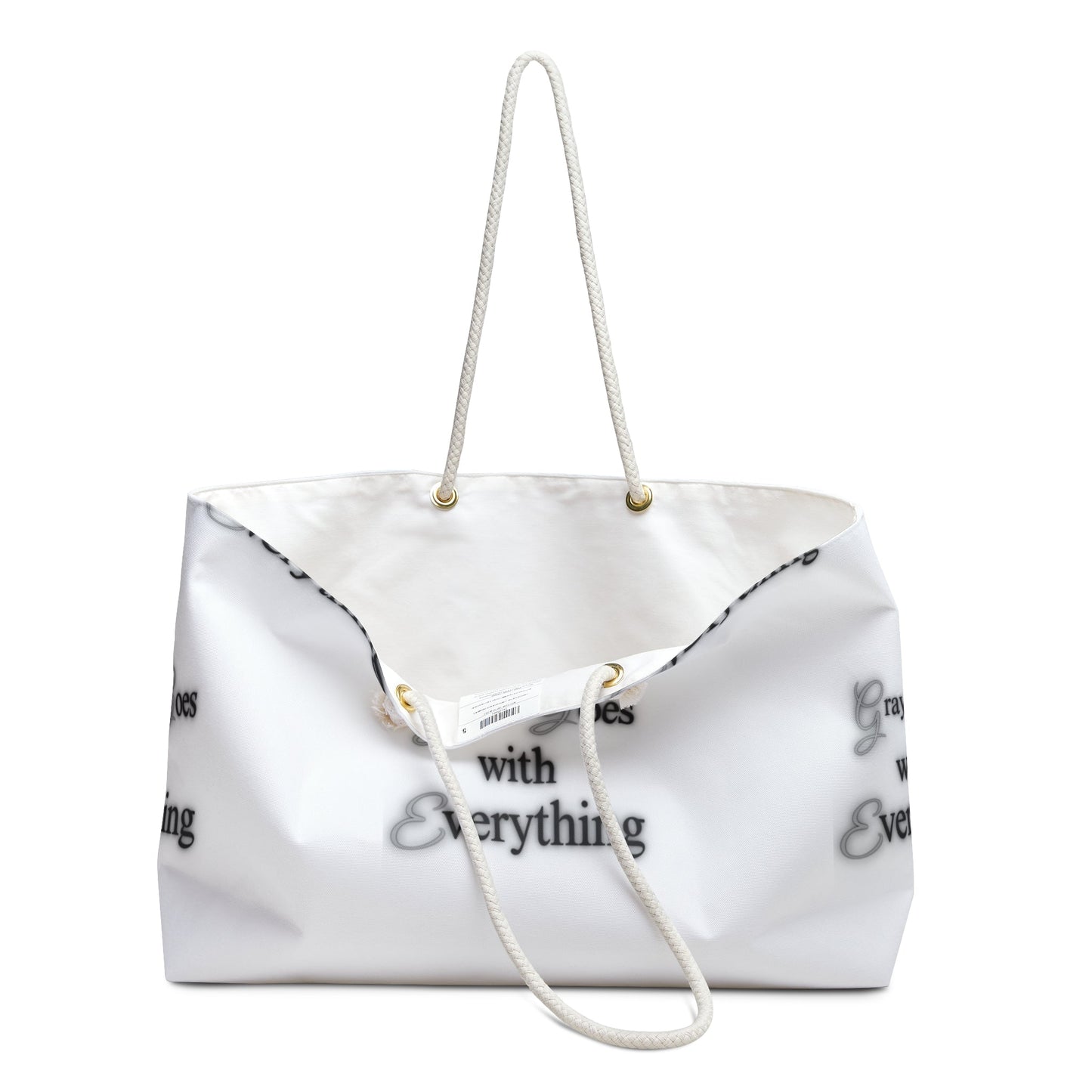 "Gray goes with everything" Weekender Bag Grayceful LLC