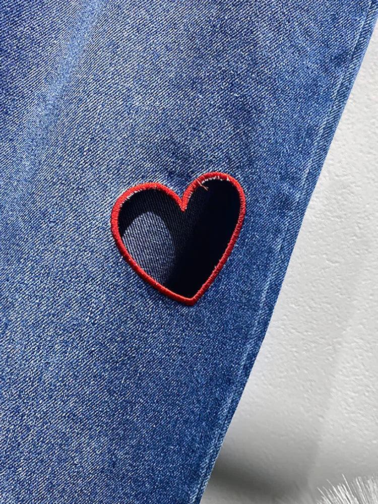 Heart Cutout Wide Leg Jeans | Romantic Wear for Women Country in My Heart